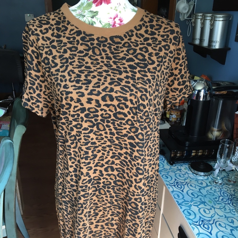Leopard print Time & Tru T-shirt dress